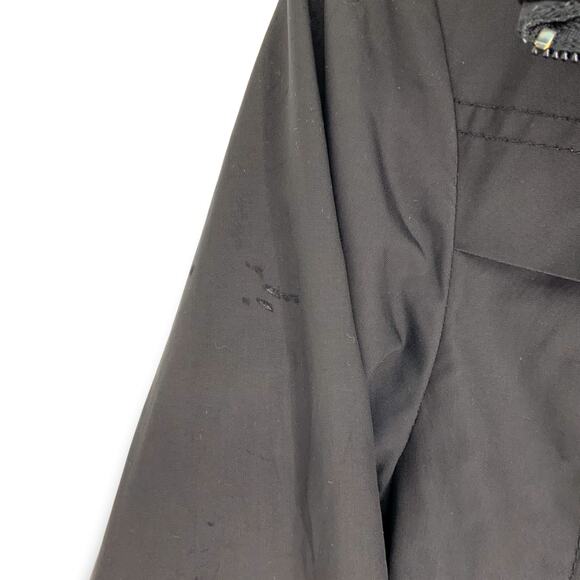 Cole Haan | Women's Small | Black Rain Jacket Tie Waist in Back Hide-Away Hood - Picture 11 of 11